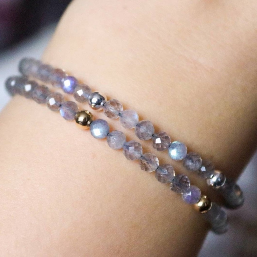 Labradorite Bracelet Genuine Gemstone handmade jewelry for women